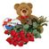 red roses with teddy and chocolates. Lithuania